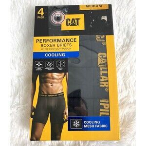 CAT Performance Boxer Briefs Black Men's Contour Pouch 4-Pack Cooling Quick Dry